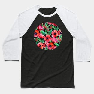 Plenty of Poppies – black Baseball T-Shirt